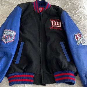 NFL Super Bowl Champions Black and Blue Bomber Jacket